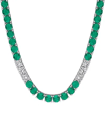 Rina Limor Silver 27.36 Ct. Tw. Lab-grown Emerald In Green
