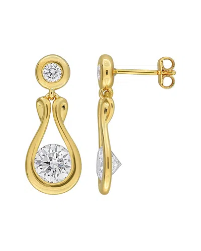 Rina Limor Silver 2.80 Ct. Tw. Created White Moissanite Drop Earrings In Gold