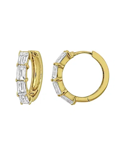 Rina Limor Silver 2.86 Ct. Tw. White Topaz Hoop Earrings In Gold