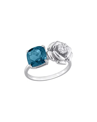 Rina Limor Silver 2.90 Ct. Tw. Blue Topaz - London, White Topaz Ring In Pink