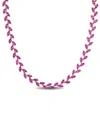 Rina Limor Silver 29.50 Ct. Tw. Lab-grown Sapphire Necklace In Pink