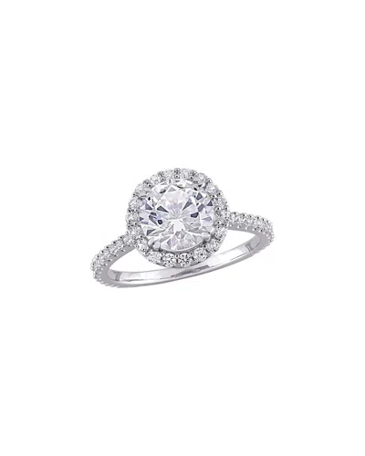 Rina Limor Silver 3.04 Ct. Tw. Lab-grown Created White Sapphire Halo Ring