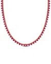 Rina Limor Silver 31.20 Ct. Tw. Lab-grown Ruby Necklace