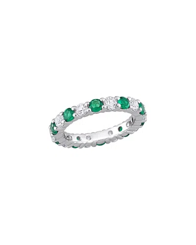 Rina Limor Silver 3.20 Ct. Tw. Lab-grown Created Emerald In Green