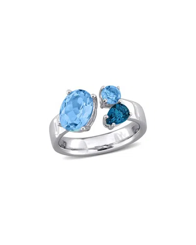 Rina Limor Silver 3.30 Ct. Tw. Topaz Ring In Blue