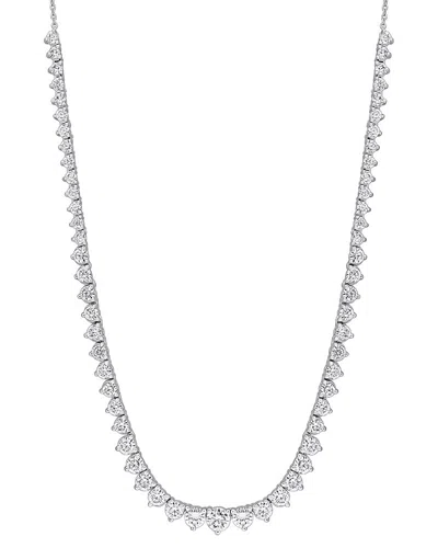 Rina Limor Silver 3.42 Ct. Tw. Created White Moissanite Semi-tennis Necklace In Metallic