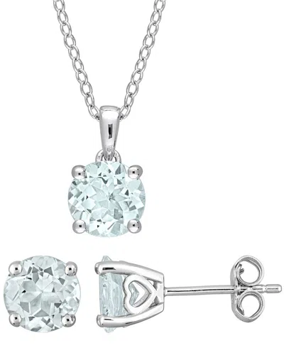 Rina Limor Silver 3.45 Ct. Tw. Aquamarine Solitaire Jewelry Set