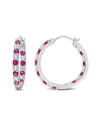 Rina Limor Silver 3.60 Ct. Tw. Gemstone Clip-on Earrings In Pink