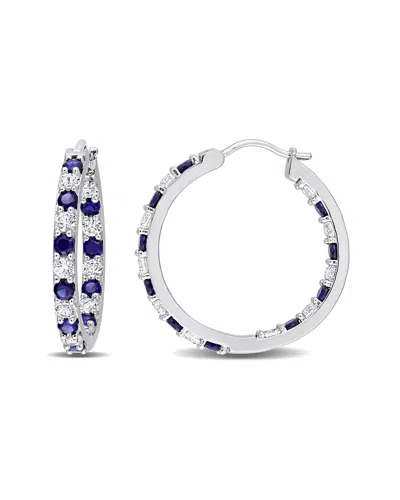 Rina Limor Silver 3.60 Ct. Tw. Gemstone Clip-on Earrings In Blue