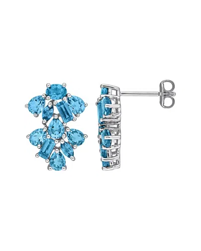 Rina Limor Silver 3.66 Ct. Tw. Blue Topaz Stud Earrings