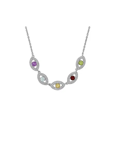 Rina Limor Silver 3.93 Ct. Tw. Gemstone Necklace In Metallic