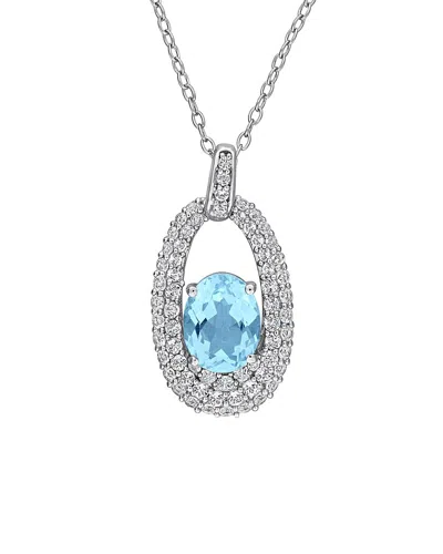 Rina Limor Silver 3.94 Ct. Tw. Topaz Pendant In Blue