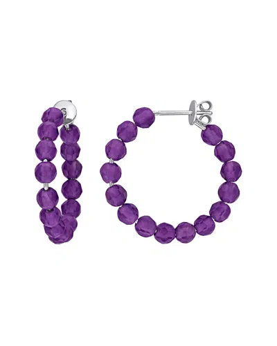 Rina Limor Silver 3.99 Ct. Tw. Amethyst Hoop Earrings In Purple