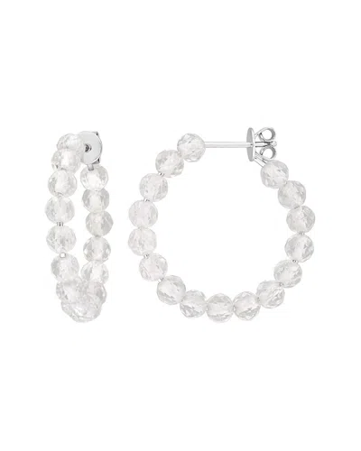 Rina Limor Silver 4.00 Ct. Tw. White Topaz Hoop Earrings In Metallic