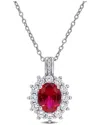Rina Limor Silver 4.05 Ct. Tw. Diamond & Lab-grown Ruby & Sapphire & Diamond  Pendant