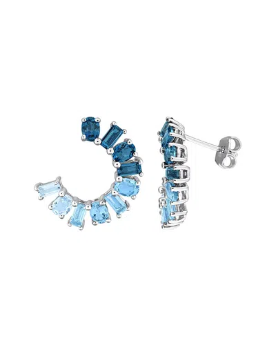 Rina Limor Silver 4.22 Ct. Tw. Blue Topaz Stud Earrings
