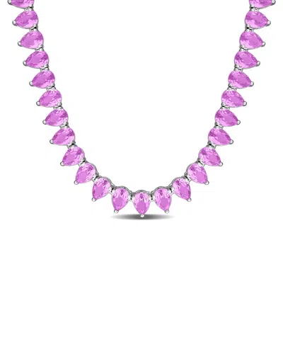 Rina Limor Silver 44.50 Ct. Tw. Lab-grown Sapphire Necklace