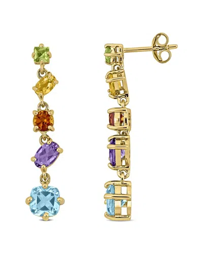 RINA LIMOR RINA LIMOR SILVER 4.48 CT. TW. TOPAZ & CITRINE & PERIDOT EARRINGS