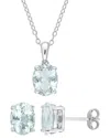 Rina Limor Silver 4.50 Ct. Tw. Aquamarine 2pc Jewelry Set