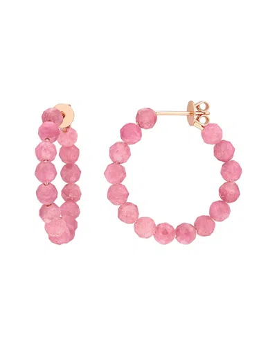 Rina Limor Silver 4.65 Ct. Tw. Pink Tourmaline Hoop Earrings In Blue