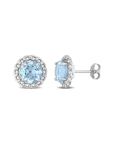 Rina Limor Silver 4.70 Ct. Tw. Lab-grown Blue Topaz - Sky Earrings