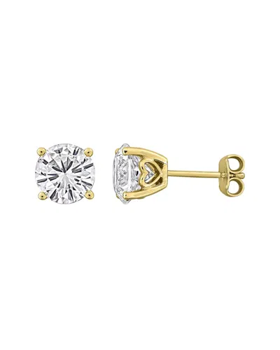 Rina Limor Silver 4.80 Ct. Tw. Lab-grown Created White Sapphire Stud Earrings In Pattern