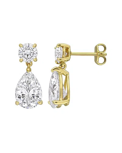 Rina Limor Silver 4.90 Ct. Tw. Created White Moissanite Dangle Earrings In Gold