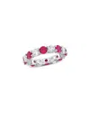 Rina Limor Silver 4.96 Ct. Tw. Lab-grown Ruby & Sapphire Ring