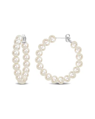 RINA LIMOR RINA LIMOR SILVER 5-5.5MM PEARL HOOPS