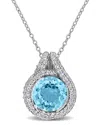 Rina Limor Silver 5.17 Ct. Tw. Blue Topaz - Sky & White Topaz Pendant