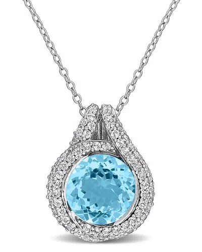 Rina Limor Silver 5.17 Ct. Tw. Blue Topaz - Sky & White Topaz Pendant
