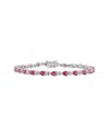Rina Limor Silver 5.28 Ct. Tw. Lab-grown Ruby Bracelet