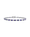 Rina Limor Silver 5.28 Ct. Tw. Lab-grown Sapphire Bracelet
