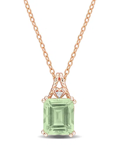 RINA LIMOR RINA LIMOR SILVER 5.60 CT. TW. GREEN QUARTZ- & WHITE TOPAZ PENDANT