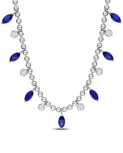 Rina Limor Silver 5.80 Ct. Tw. Lab-grown Sapphire Necklace
