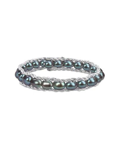 Rina Limor Silver 6-7mm Pearl Bracelet In Green