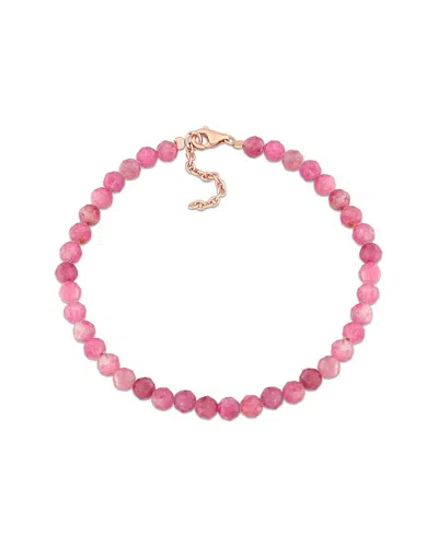 Rina Limor Silver 6.00 Ct. Tw. Pink Tourmaline Beaded Bracelet
