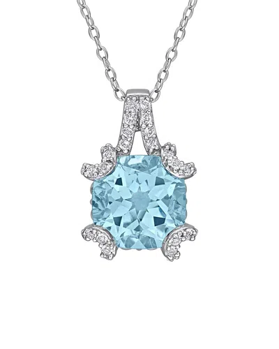 Rina Limor Silver 6.03 Ct. Tw. Topaz Pendant In Blue