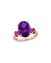 Rina Limor Silver 6.04 Ct. Tw. Amethyst & Rhodolite Ring
