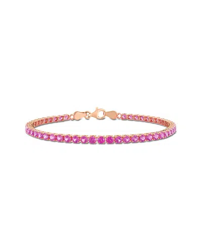 Rina Limor Silver 6.12 Ct. Tw. Lab-grown Sapphire Bracelet In Pink