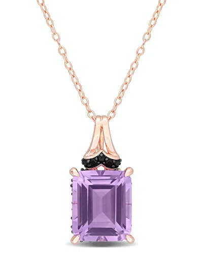 Rina Limor Silver 6.14 Ct. Tw. Sapphire & Rose De France Pendant In Purple
