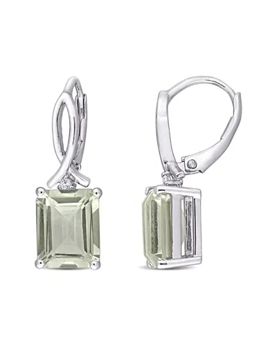 Rina Limor Silver 6.46 Ct. Tw. Gemstone Octagon Earrings In Green