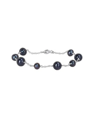 Rina Limor Silver 6.5-7mm Pearl Station Bracelet