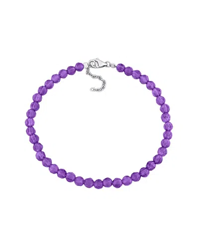 Rina Limor Silver 6.50 Ct. Tw. Amethyst Bead Bracelet In Purple