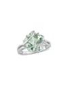 Rina Limor Silver 6.56 Ct. Tw. Diamond & Green Amethyst Ring
