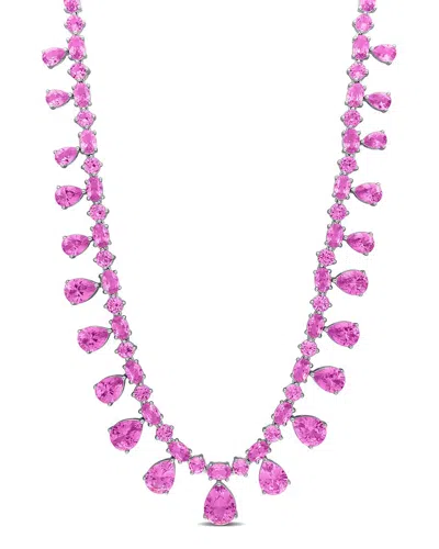 Rina Limor Silver 66.17 Ct. Tw. Lab-grown Sapphire Necklace