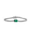 Rina Limor Silver 6.75 Ct. Tw. Lab-grown Emerald & Sapphire Bracelet