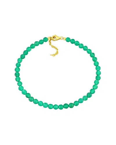 Rina Limor Silver 6.82 Ct. Tw. Green Onyx Bead Bracelet