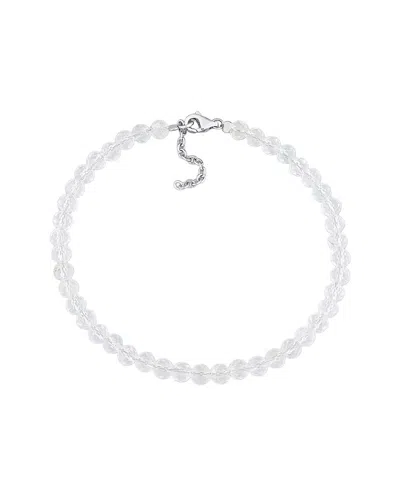 Rina Limor Silver 6.82 Ct. Tw. White Topaz Bead Bracelet In Metallic