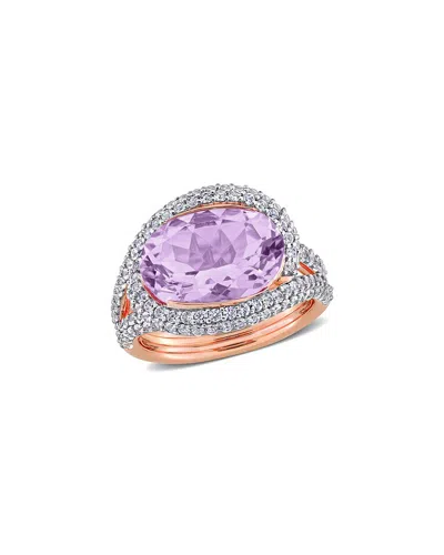 Rina Limor Silver 6.96 Ct. Tw. Lab-grown Amethyst & Sapphire Ring
